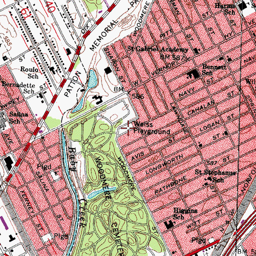 Topographic Map of Weiss Playground, MI