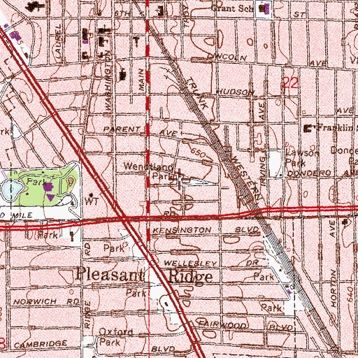 Topographic Map of Wendtland Park, MI