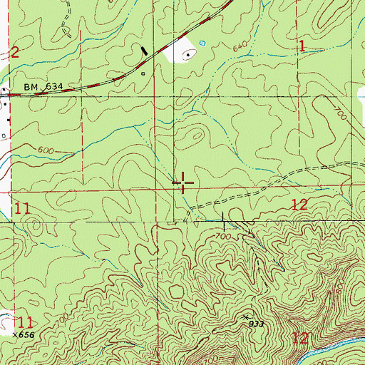Topographic Map of Weogufka-Marble Valley Division, AL