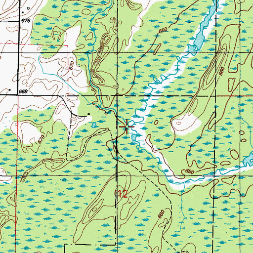 Topographic Map of West Elwood Creek, MI