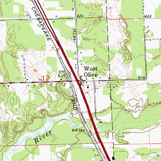 Topographic Map of West Olive, MI