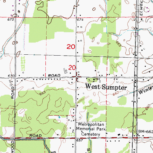 Topographic Map of West Sumpter, MI