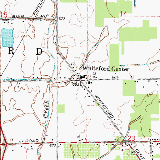Topographic Map of Whiteford Center, MI