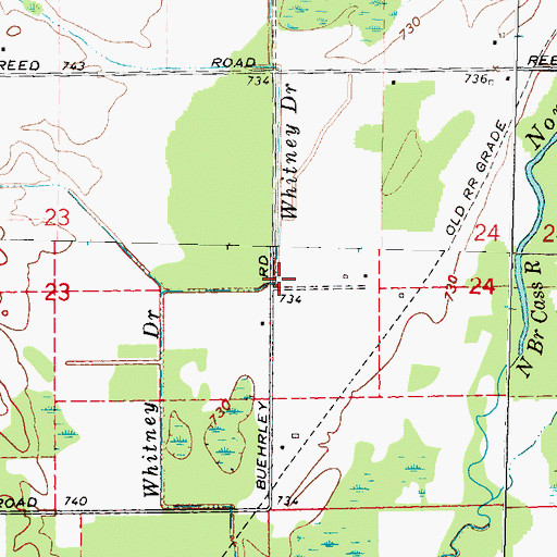 Topographic Map of Whitney Drain, MI