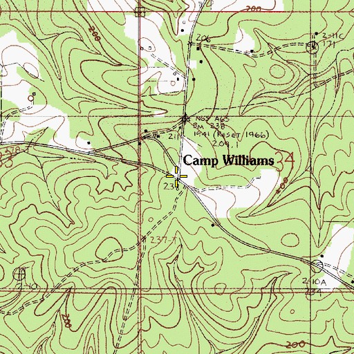 Topographic Map of Camp Williams, AL