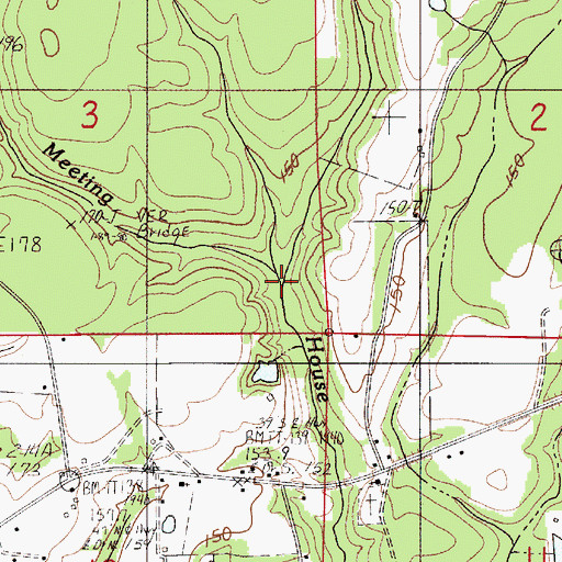 Topographic Map of Hodge Creek, AL