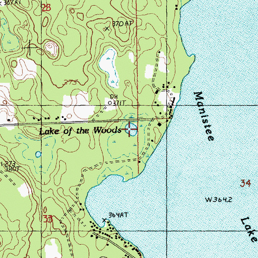 Topographic Map of Lake of the Woods, MI