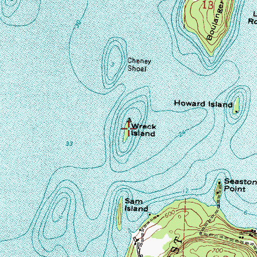 Topographic Map of Wreck Island, MI