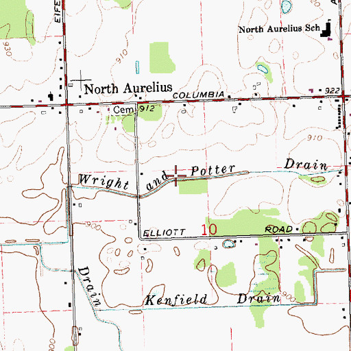Topographic Map of Wright and Potter Drain, MI