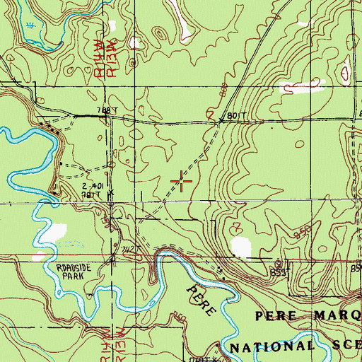Topographic Map of Manistee National Forest, MI
