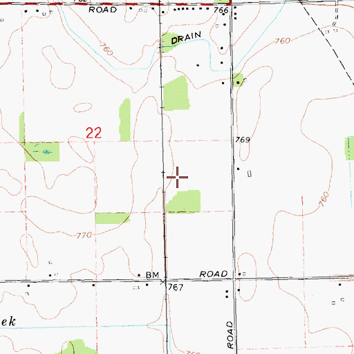 Topographic Map of Isabella Reservation, MI