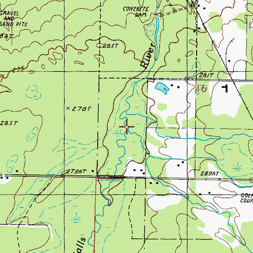 Topographic Map of Denomie Creek, MI