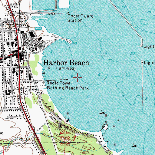 Topographic Map of Harbor Beach, MI