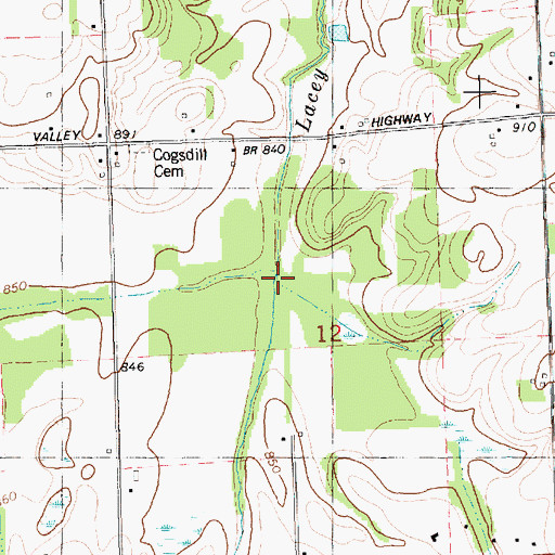 Topographic Map of Nye and Eaton Drainage, MI