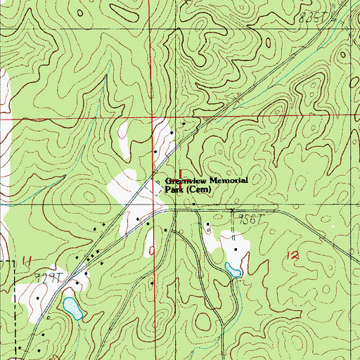 Topographic Map of Greenview Memorial Park Cemetery, AL