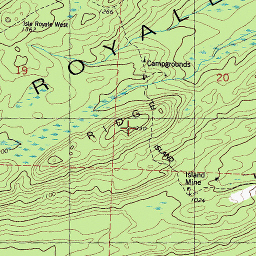 Topographic Map of Red Oak Ridge, MI