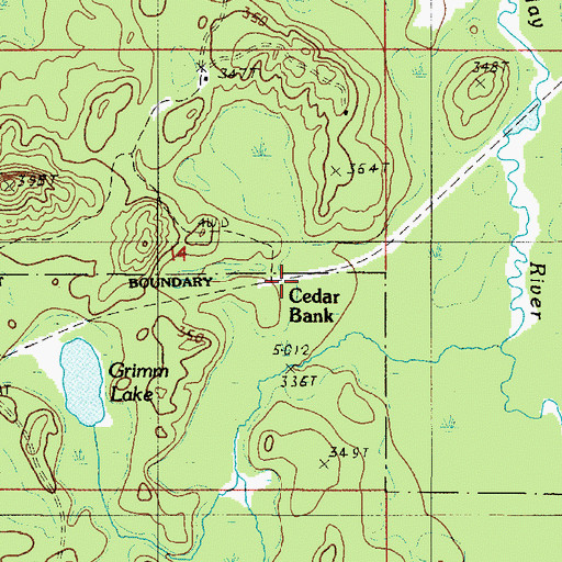 Topographic Map of Cedar Bank, MI