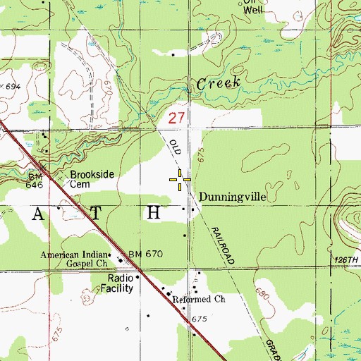 Topographic Map of Dunningville, MI