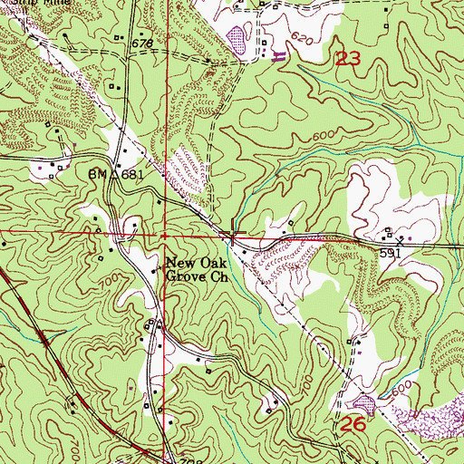Topographic Map of Benson Push Mine, AL