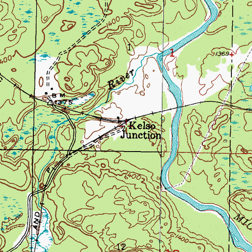 Topographic Map of Kelso Junction, MI