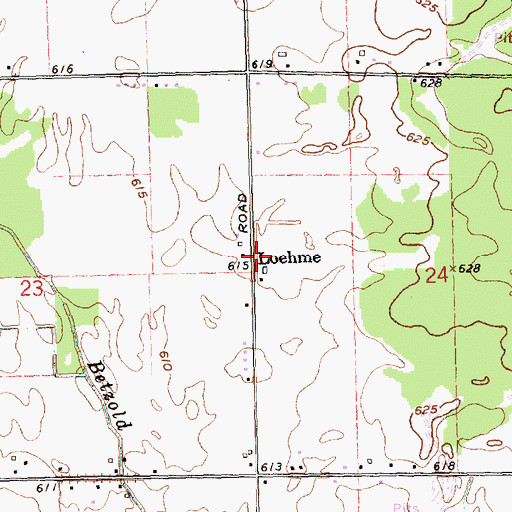 Topographic Map of Loehme, MI