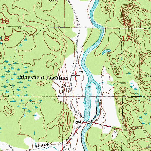 Topographic Map of Mansfield Location, MI