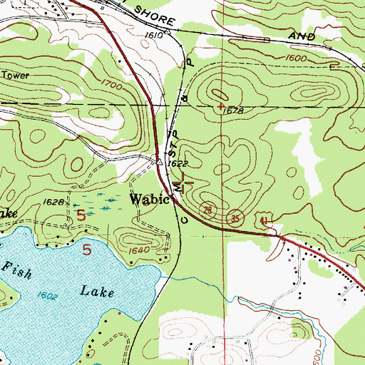 Topographic Map of Wobic, MI