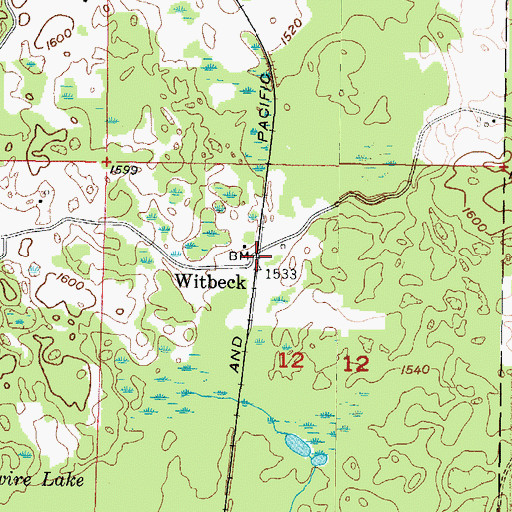 Topographic Map of Witbeck, MI