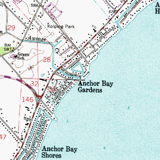 Topographic Map of Auvase Creek, MI