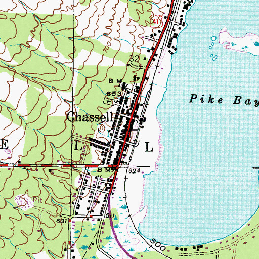 Topographic Map of Chassell, MI