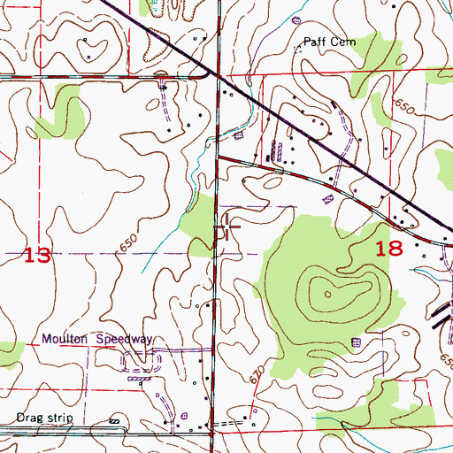 Topographic Map of Cave Springs School (historical), AL