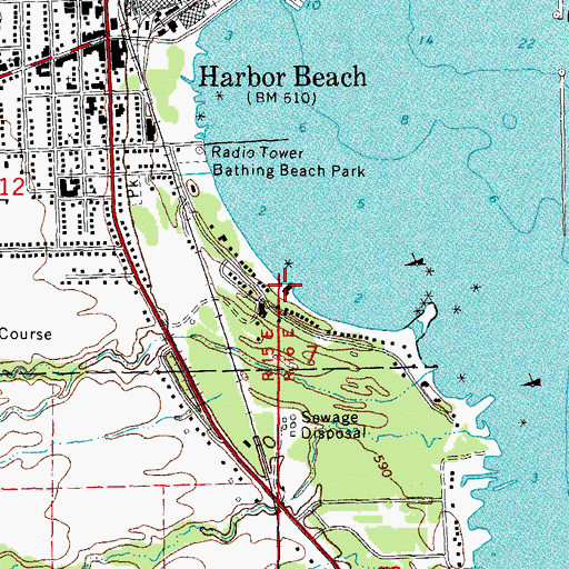 Topographic Map of Harbor Beach Resort Association, MI