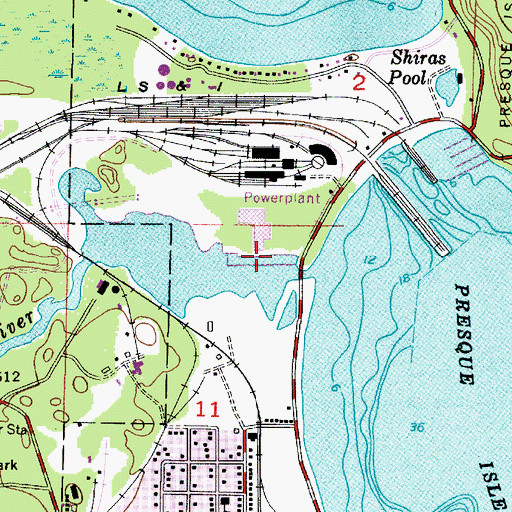 Topographic Map of Presque Isle Station Upper Peninsula Generating Company, MI