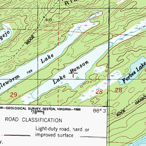 Topographic Map of Lake Benson, MI