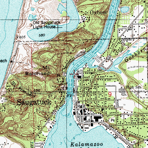 Topographic Map of Schippas Marina, MI