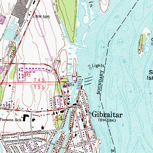 Topographic Map of Bob-Lo Boat Dock, MI
