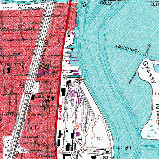 Topographic Map of Seaway Boat Club, MI