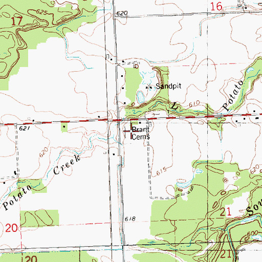 Topographic Map of Brant Cemeteries, MI