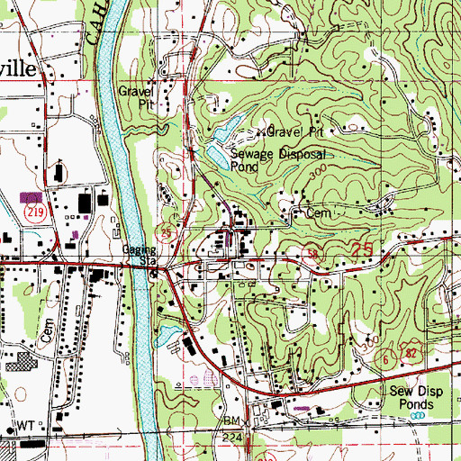 Topographic Map of Bibb County Courthouse, AL