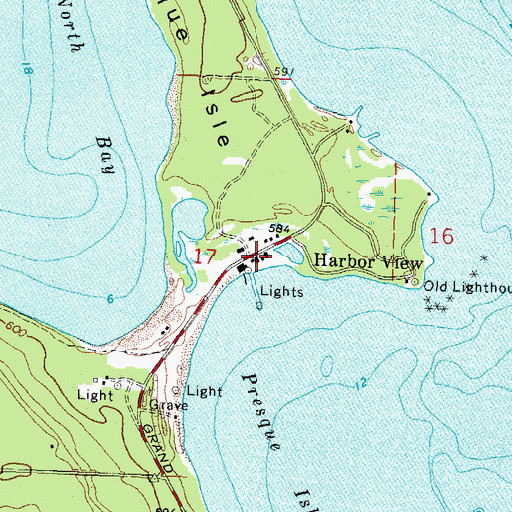 Topographic Map of Larks Harbor Lodge, MI