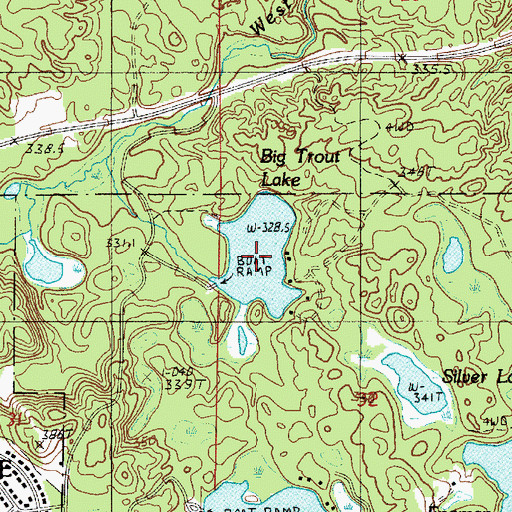 Topographic Map of Big Trout Lake, MI
