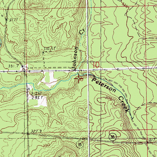 Topographic Map of Johnson Creek, MI