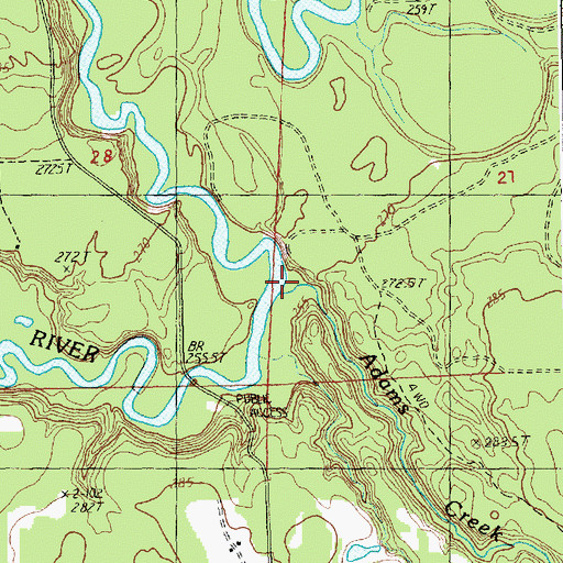 Topographic Map of Adams Creek, MI