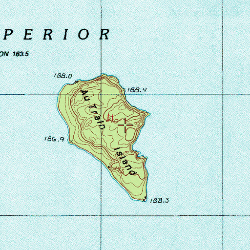 Topographic Map of Au Train Island, MI