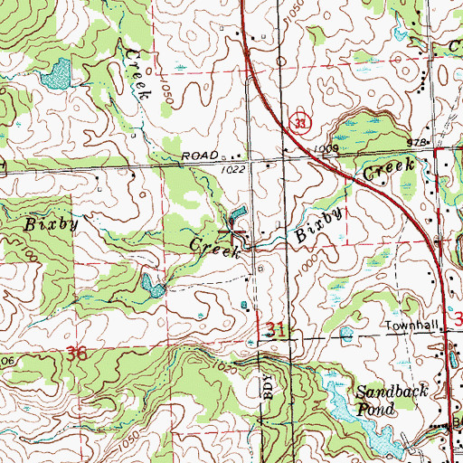 Topographic Map of Barber Creek, MI