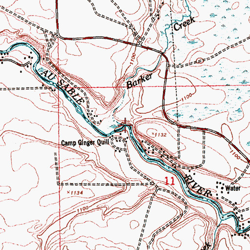 Topographic Map of Barker Creek, MI