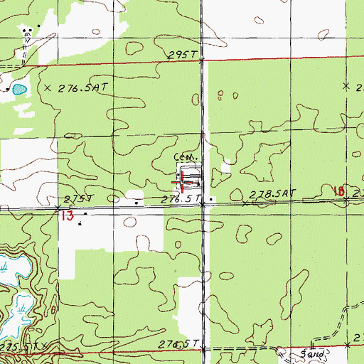 Topographic Map of Big Prairie-Everett Cemetery, MI