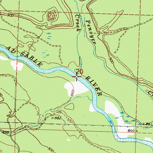 Topographic Map of Blockhouse Creek, MI