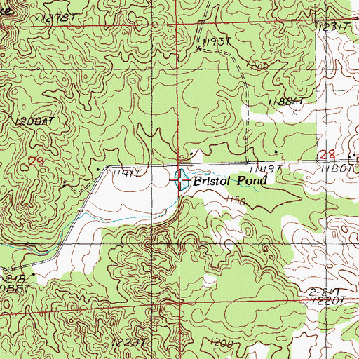 Topographic Map of Bristol Pond, MI