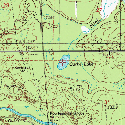 Topographic Map of Cache Lake, MI